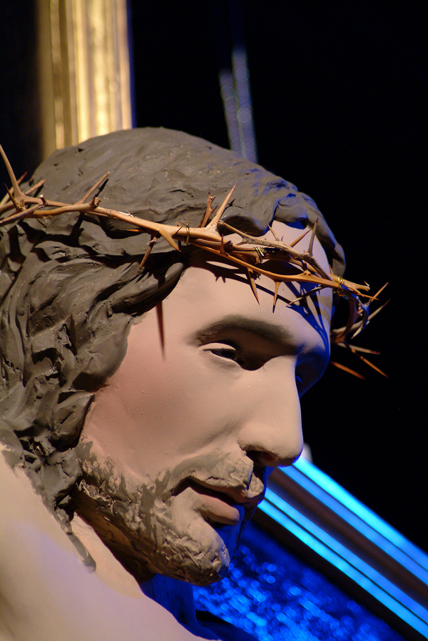 profile of Jesus on the cross