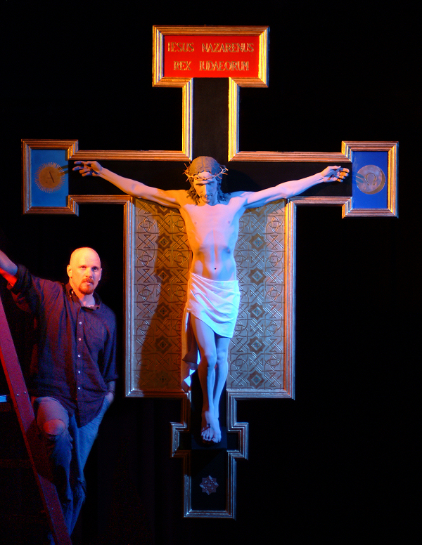 Artist Dave Hewson and the Crucifix