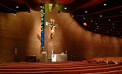 Wide View of "Crucifix at St. Anthony's" by artist David Hewson