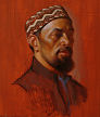 color sketch by artist Dave Hewson - head study for Baptism (Donny) oil on wood