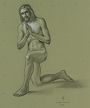 Jesus figure drawing (graphite on paper) by artist Dave Hewson