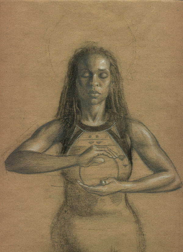 Pacha Mama Study - sketch by artist Dave Hewson